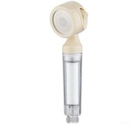 QuivyLivy Cabezal de filtro de ducha portátil de viaje, spray desmontable de mano de 3 modos (lluvia/pulso/mezclado) para agua dura, flujo suave, ABS, blanco/morado/beige (C sku) (C)