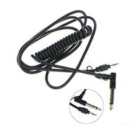 QuivyLivy Cable de audio de repuesto para Beats Pro Detox, espiral en | Extensión de cable para auriculares en forma de L, diseño de resorte elástico, cable de repuesto trenzado negro y rojo,