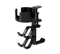 QuivyLivy Colgador giratorio para auriculares y soporte para tazas 3 en 1, organizador de escritorio con clip para juegos y estación de trabajo, estante de borde de mesa que ahorra espacio, ABS +