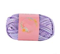 QuivyLivy Hilo brillante de cuero sintético para tejer y ganchillo, material de tira de gasa tejida a mano de poliéster suave para alfombras, macramé, cojines, manualidades de decoración del hogar