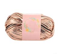 QuivyLivy Hilo brillante de cuero sintético para tejer y ganchillo, material de tira de gasa tejida a mano de poliéster suave para alfombras, macramé, cojines, manualidades de decoración del hogar