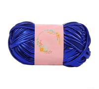 QuivyLivy Hilo brillante de cuero sintético para tejer y ganchillo, material de tira de gasa tejida a mano de poliéster suave para alfombras, macramé, cojines, manualidades de decoración del hogar