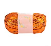 QuivyLivy Hilo brillante de cuero sintético para tejer y ganchillo, material de tira de gasa tejida a mano de poliéster suave para alfombras, macramé, cojines, manualidades de decoración del hogar