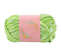 QuivyLivy Hilo brillante de cuero sintético para tejer y ganchillo, material de tira de gasa tejida a mano de poliéster suave para alfombras, macramé, cojines, manualidades de decoración del hogar