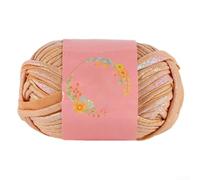 QuivyLivy Hilo brillante de cuero sintético para tejer y ganchillo, material de tira de gasa tejida a mano de poliéster suave para alfombras, macramé, cojines, manualidades de decoración del hogar