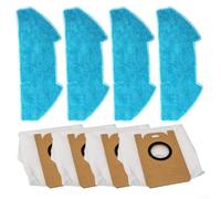 QuivyLivy Robot Vacuum - Juego de trapeador y bolsas de polvo de repuesto para Redkey R10, 4 almohadillas de microfibra y 4 bolsas de recogida de polvo para aspiradora