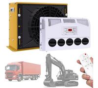 Quixnova Aire Acondicionado Split de 12V/24V CC para autocaravanas, Camiones, caravanas, excavadoras, remolques y Furgonetas, con refrigeración rápida y Control Remoto Yellow-24V