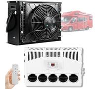 Quixnova Aires acondicionados eléctricos Tipo Split de 12V/24V para autocaravanas, Camiones, vehículos de construcción, excavadoras y cosechadoras - con Control Remoto Black-12V