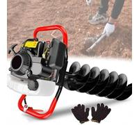 Quixnova Excavadora de Postes con barrena de 4 Tiempos, Excavadora de Hoyos para cercas y árboles a Gasolina de 999 CC para excavación, plantación y perforación en Jardines y céspedes 8cm
