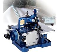 Quixnova Máquinas remalladoras y overlock de 250 W - Máquina de Coser Industrial automática de 3000 Puntadas/Minuto para Tejidos de Punto, Vaqueros, Tiendas de campaña y Otros artículos Blue