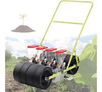 Quixnova Sembradora Manual de maíz y Soja para huertos, plantadora de hortalizas de Empuje, sembradora de precisión para terrazas y laderas, con espaciado de hileras Ajustable 4Row