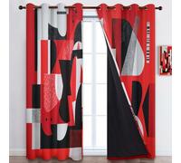 Quixora Cortinas Opacas para Dormitorio 2 Piezas 117 x 229 cm Cortina con Estampado Arte Lineal Abstracto geométrico Moderno Térmicas contra el frío Cortinas Insonorizantes con Ollados para Salon