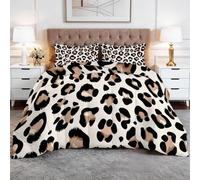 Quixora Leopardo Animal Moda Salvaje Edredón 200 x 200 cm, Transpirable y Supersuave, 4 Estaciones, con 2 Fundas de Almohada, para Cama Matrimonial, 400 g/m²