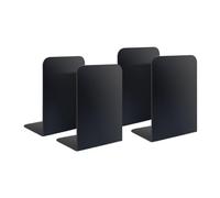 Quixotical 4 Piezas Sujetalibros, Sujetalibros Estanteria Metal Negro, 21 x 9 x 13.5 cm Sujeta Libros Estanteria, Sujetalibros con Base Antideslizante, para Escuelas, Hogar, Oficina, Biblioteca