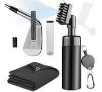 Quixotical Kit de Limpieza para Palos de Golf, Cepillo, Afilador y Toalla | Kit 3 en 1 con cepillo de agua, afilador de ranuras y toalla de microfibra para cuidar los palos durante cada ronda