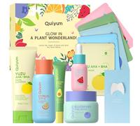 QUIYUM Kit Facial de Skincare con Frutas, Set de Regalo de Cuidado de la Piel de 10 Piezas para Mujeres y Adolescentes, Rutina Beauty con Hidratación Intensa y Luminosidad Natural