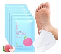 QUIYUM Mascarilla Exfoliante Pies 6 Pares Calcetines Peeling Antidurezas | Con Melocotón, Aloe Vera, Urea & Ácidos: Repara Pies Secos y Talones Agrietados para una Piel Suave, Hombre y Mujer