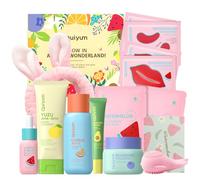 QUIYUM Set Cuidado Facial con Frutas, Set de Regalo Skincare de 14 Piezas | para Mujeres y Adolescentes, para Todo Tipo de Piel, con Hidratación Intensa y Luminosidad Natural