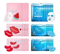 QUIYUM Set Skincare Hidratante 32 Mascarillas Faciales, Ojos y Labios Mujer | Sandía & 8X H2O AquaVitalize, Set Regalo Cuidado Facial, Hidratación Intensa, Rutina Skincare Spa en Casa