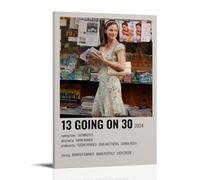 QUJIAOFUMEISUU 13 GOING ON 30 Póster estético en lienzo impreso para habitación, arte de pared de 20 x 30 cm, marco 13 GOING ON 30