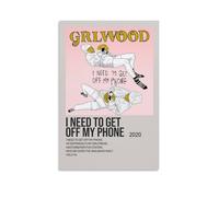 QUJIAOFUMEISUU GRLwood - Póster estético con texto en inglés "I Need To Get Off My Phone" de GRLwood (50 x 75 cm), sin marco, I Need To Get Off My Phone