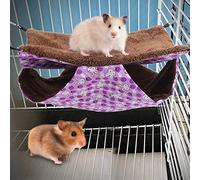 Qukaim 10 piezas de loros de madera para masticar, bloques colgantes de pájaros, juguetes para masticar hámster, juguete molar de madera, conejo morado, hamaca de doble capa para mascotas pequeñas, 15