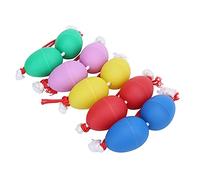 Qukaim 5 huevos de maracas, agitadores de huevos de plástico ABS con arena de hierro y cuerda de nailon, instrumentos de percusión profional para aprendizaje de música y accories de batería africana