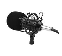 Qukaim asmrmicrophone - Kit de micrófono condensador cardioide profional, micrófono de alta sensibilidad y bajo ruido con cable y abrazadera de metal a prueba de golpes para transmisión en vivo de
