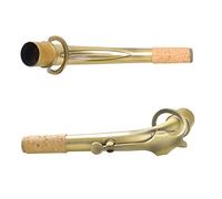 Qukaim B65 Cuello curvado para saxofón alto, codo de latón para saxofón alto, boquilla de 24,5 mm con almohadilla de cuero profional, pieza de repuesto para saxofón aislante del calor