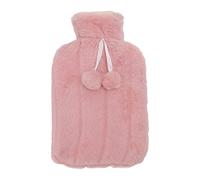 Qukaim Bolsa de agua caliente de 2000 ml, botella de agua caliente de inyección de alta densidad con cubierta suave para invierno, rosa, bolsa de agua caliente de 2 litros, cómoda solución de terapia