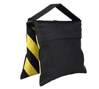 Qukaim Bolsa de arena de rayas amarillas y negras, bolsa de peso para trípode de soporte de luz de video de estudio, 5 libras, resistente, diseño, ideal para fotografía y filmación