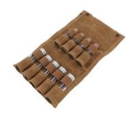 Qukaim Bolsa para botellas de especias, bolsa de lona de cera húmeda, bolsa de almacenamiento portátil con 9 botellas de condimentos de vidrio para acampar al aire libre, color caqui, multicolor,