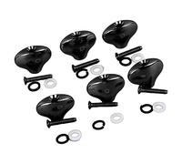 Qukaim Botón de cabeza de clavija de afinación para guitarra, 6 piezas de exquisita forma de cola de pez, cabeza de clavija de afinación de metal, agarre cómodo, color negro