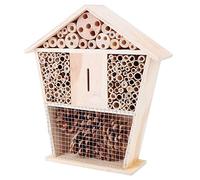 Qukaim Bug Hotel Casa de insectos de madera, refugio de insectos de abeja para decoración de jardín, caja anidada hecha a mano para abejas e insectos, boquilla de aspersor de 360 grados compatible,