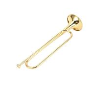 Qukaim bugle B - Trompeta plana de latón retro estándar, instrumento musical para banda escolar, orquesta de caballería, ligera, 19.7 pulgadas de longitud