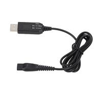 Qukaim Cable de carga de nailon para hombre, mango de madera, ligero cable de carga para afeitadora eléctrica de 15 V, recortadora de barba profesional, cable de carga USB apto para HQ8505