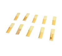 Qukaim Cañas planas para saxofón alto, 10 lengüetas planas para saxofón Eb, tamaño 2, accesorios de repuesto para instrumentos de saxofón alto