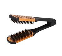 Qukaim Cepillo alisador de doble cara para el cabello, cepillo plano de doble cara con elasticidad de resorte para barba y cabello, cepillo desenredante alisador, diseño transpirable