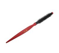 Qukaim Cepillo de pelo con mango de punta puntiaguda, mini cepillo de pelo de tubo de aluminio ultrafino, cepillo de pelo en rollo con cerdas de nailon, cepillo redondo con mango de punta puntiaguda