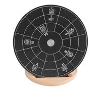Qukaim Circle of Fifths - Herramienta de melodía de rueda con soporte, bolsa de almacenamiento, rueda de acordes, herramienta de aprendizaje de teoría musical de aleación de aluminio para