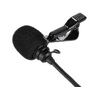 Qukaim CVM-D02 Micrófono de solapa Lavalier de doble cabeza, cable de 6 m, micrófono de condensador omnidireccional, compatible con Canon Nikon A7 A6300, 6 6Plus, para entrevistas y enseñanza en vivo