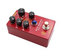 Qukaim electricguitarpedal Pedal de efectos de distorsión de guitarra, pedal de distorsión rojo marrón para guitarra eléctrica y bajo, 4 modelos de distorsión, True Bypass, CC 9 V, interfaz de