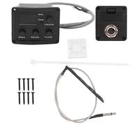 Qukaim EQ Tuner - Pastilla de ukelele con sintonizador de color y pantalla LED, ecualizador de ± 12 dB, caja eléctrica ecualizador de 3 segmentos, tira de cerámica pura sensible, acories de