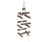 Qukaim Escalera para pájaros y mascotas, puente levadizo, escalera de tres capas para loros, juguete de madera para masticar, escalera de escalada de loros, 30 cm de largo, ideal para masticar y jugar