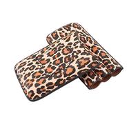 Qukaim Estuche de cuero de alta gama, soporte de viaje portátil para 3 puros, dorado de lujo, función hidratante, funda para cigarros de 3 dedos, funda humidificadora, diseño de moda