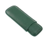 Qukaim Estuche para puros, portátil de 2 dedos con textura de piel de cocodrilo, piel sintética, diseño resistente, funda de transporte para cigarros, caja humidor