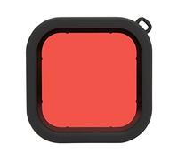 Qukaim Filtro de lente de buceo ABS con cuerda para cámara de 8 acciones, carcasa impermeable, rojo claro, filtro de buceo para cámara de acción, acory de fotografía submarina