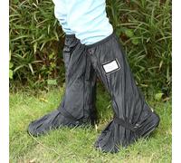 Qukaim Funda impermeable antideslizante para zapatos de motocicleta, scooter, bicicleta, color negro, talla L, reutilizable, ideal para días lluviosos y nevados