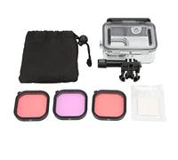 Qukaim Funda impermeable subacuática de 45 m, cubierta protectora de buceo con 3 filtros de color para cámara de movimiento Hero 9 10, adecuada para uso bajo el agua