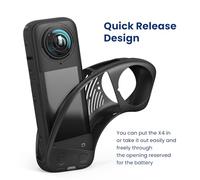 Qukaim Funda protectora de silicona para cámara panorámica, a prueba de golpes, con tapa de lente de silicona y correa de muñeca, compatible con cámaras X4